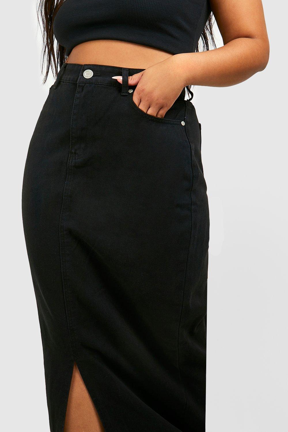 Jupe en jean noir grande taille hotsell