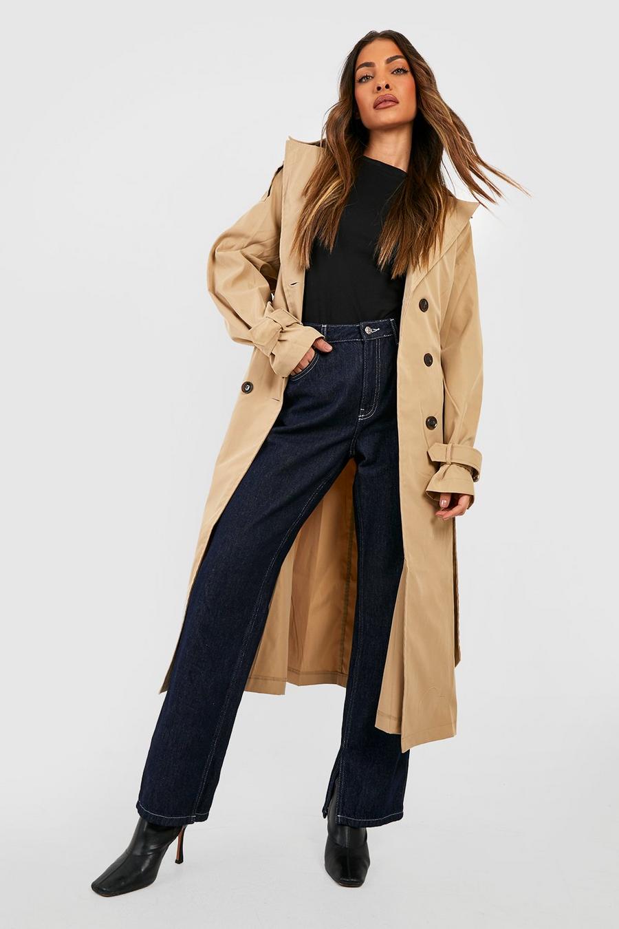 Cappotto Trench oversize con cintura, Taupe image number 1