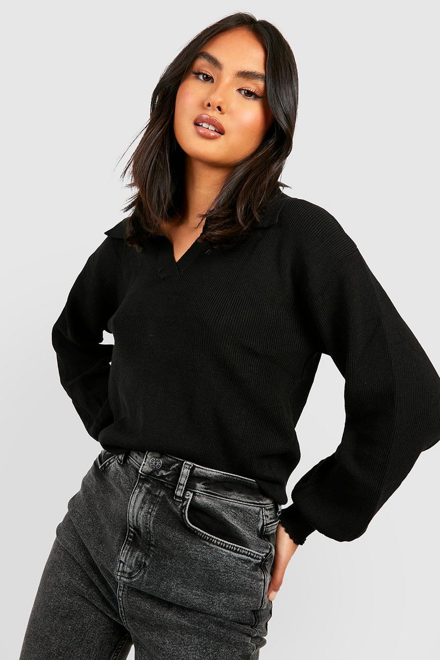 Black Collared Sweater image number 1