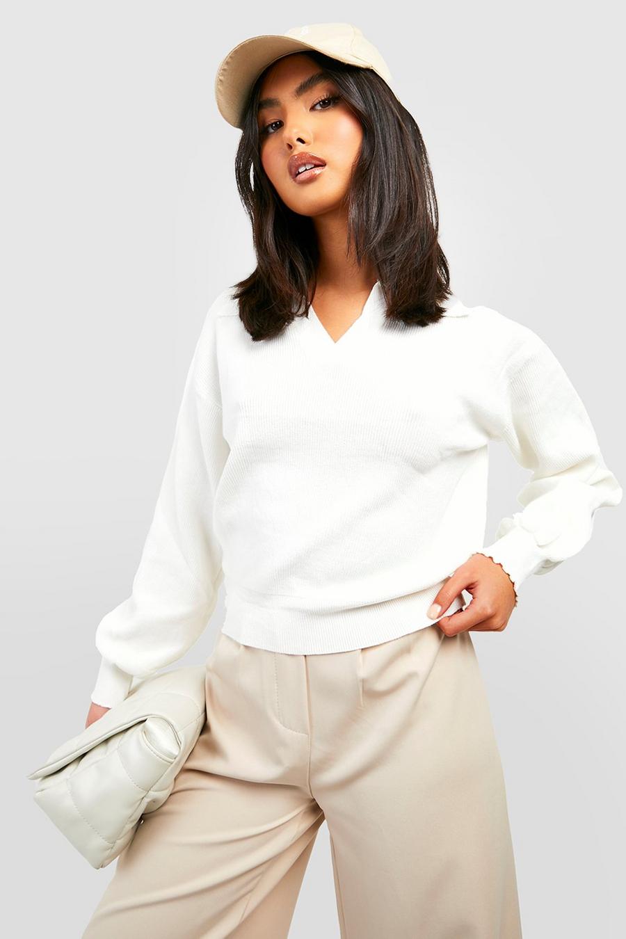 White Collared Sweater image number 1
