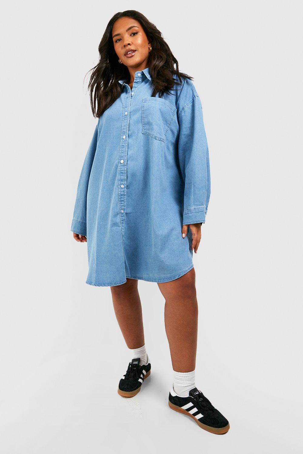 Plus Oversized Denim Shirt Dress | boohoo USA