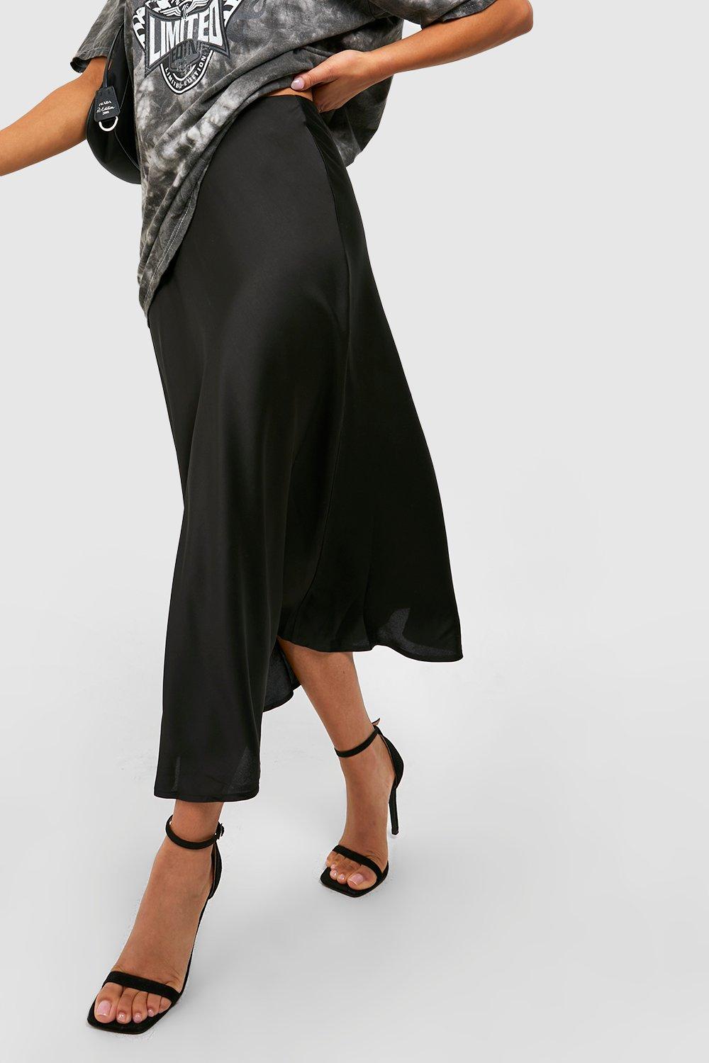 Petite Satin Midi Skirt