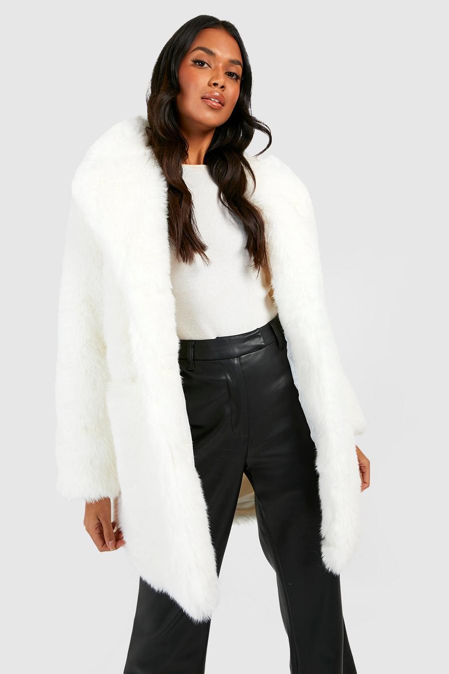 Live for Luxe Ivory Cropped Faux Fur Jacket