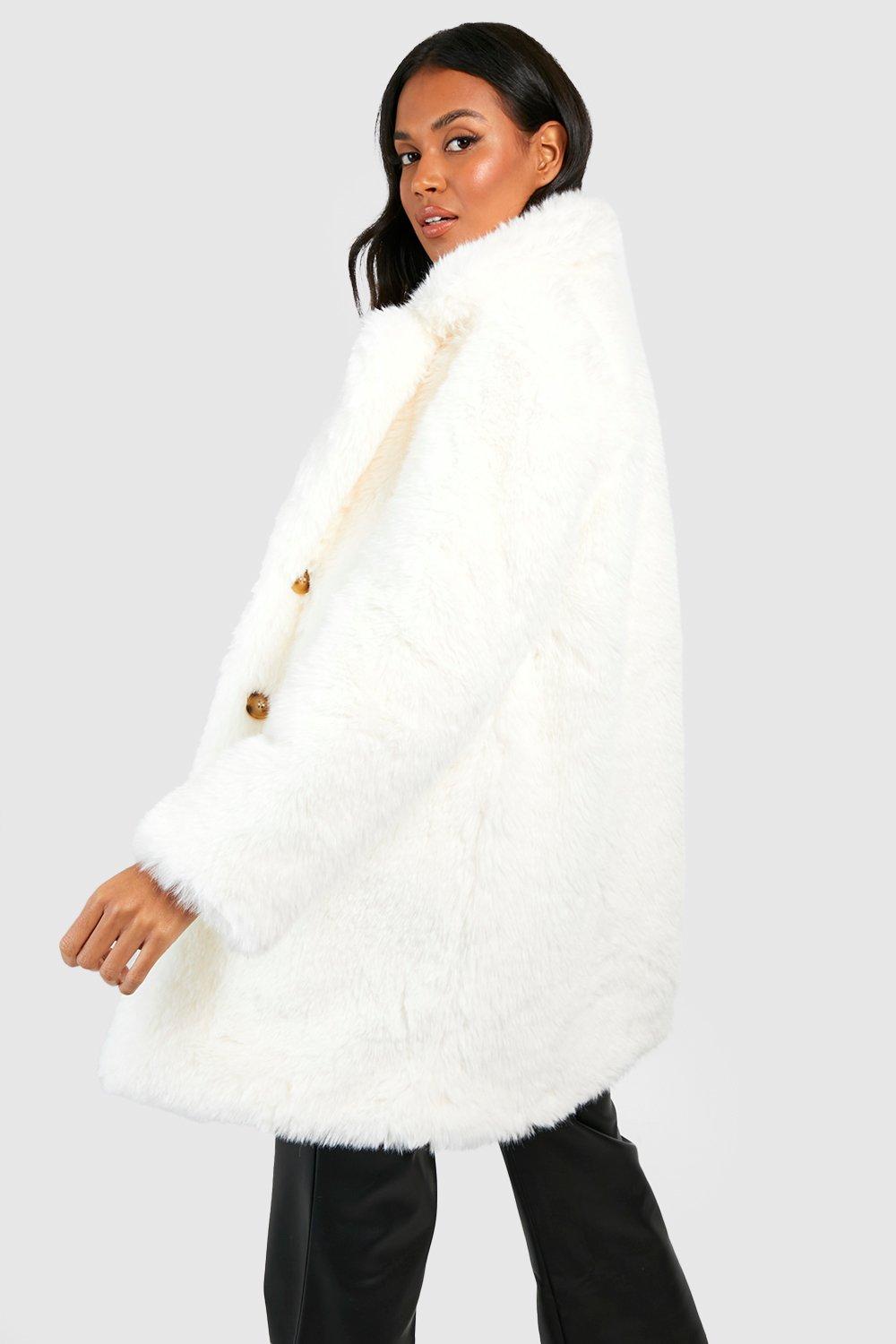 White Luxe Cropped Faux Fur Coat – Jane & Tash Bespoke