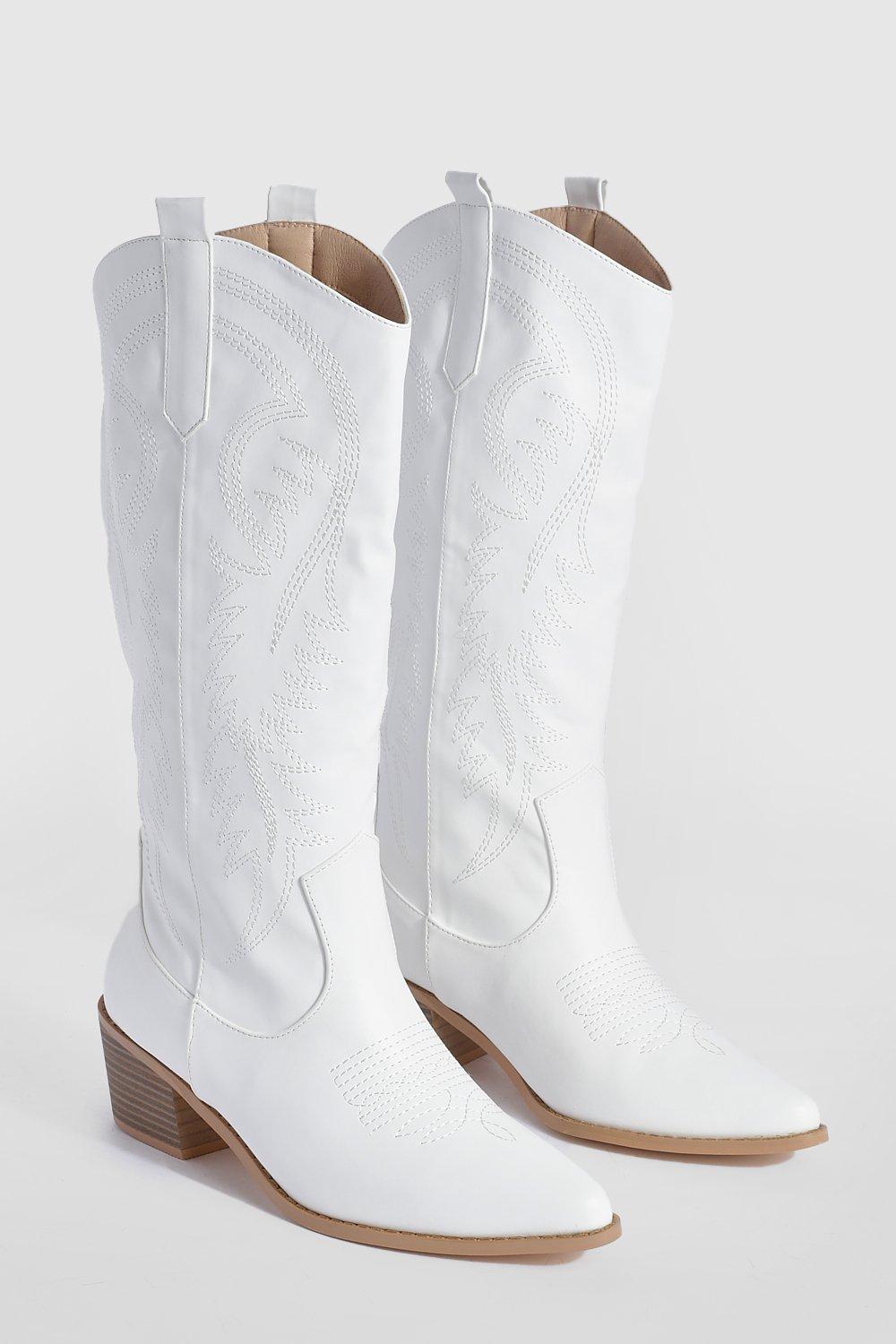 Ladies white cowboy boots uk online