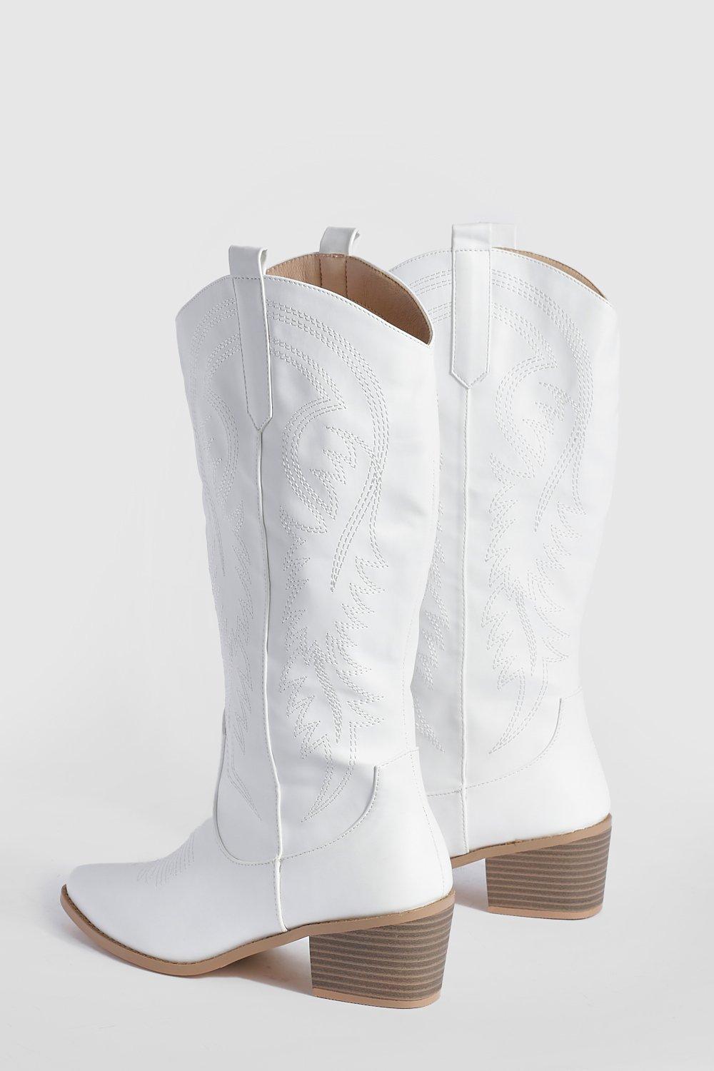 White embroidered best sale cowboy boots