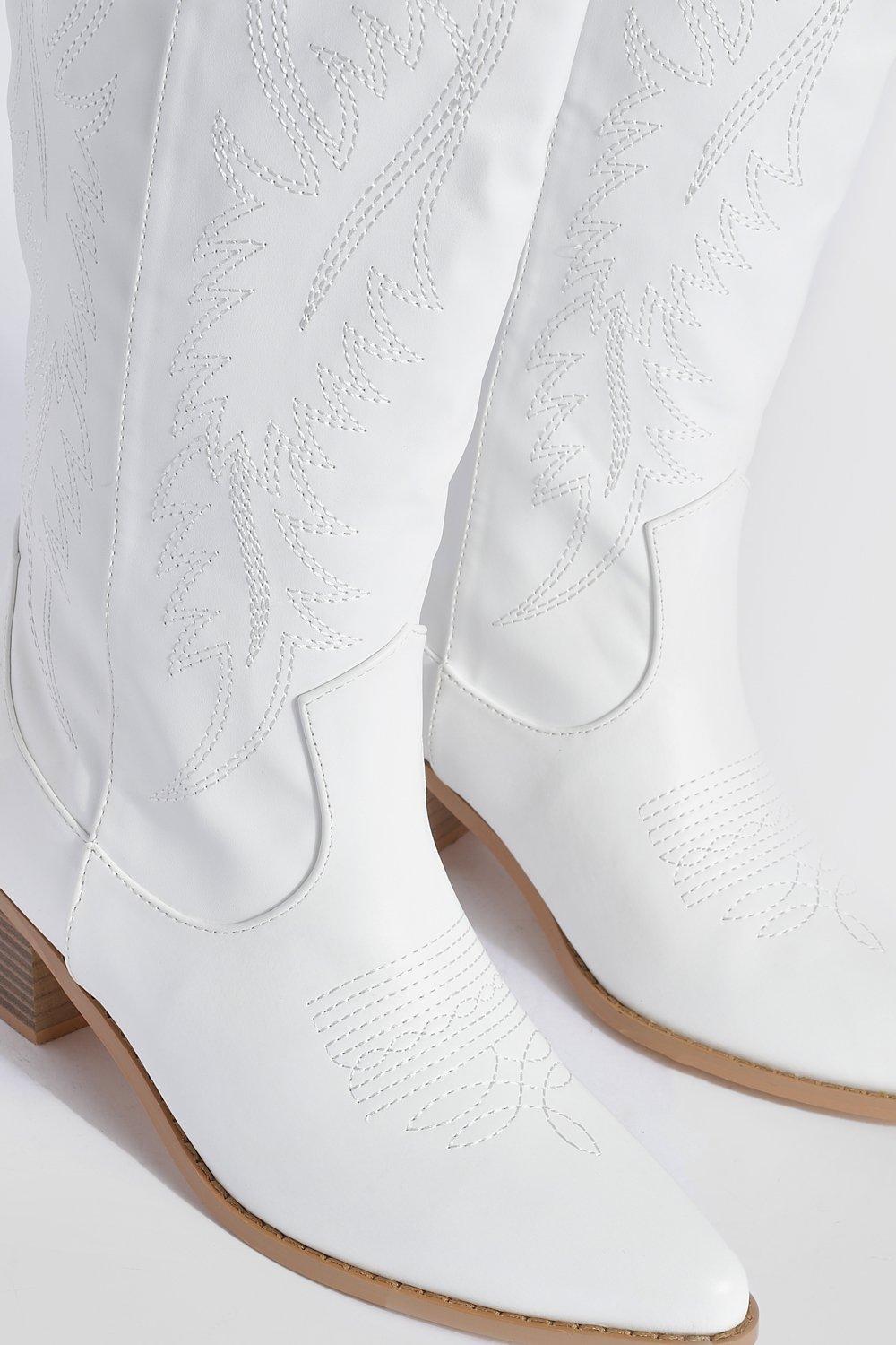 White store embroidered boots