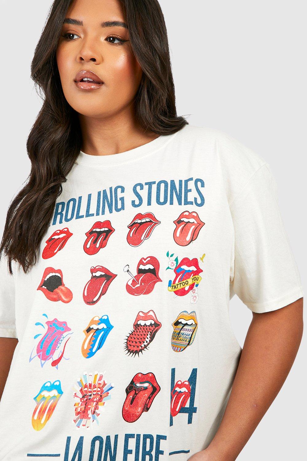 ondsindet Forsendelse Elektriker Plus The Rolling Stones Tour Band T-Shirt | boohoo