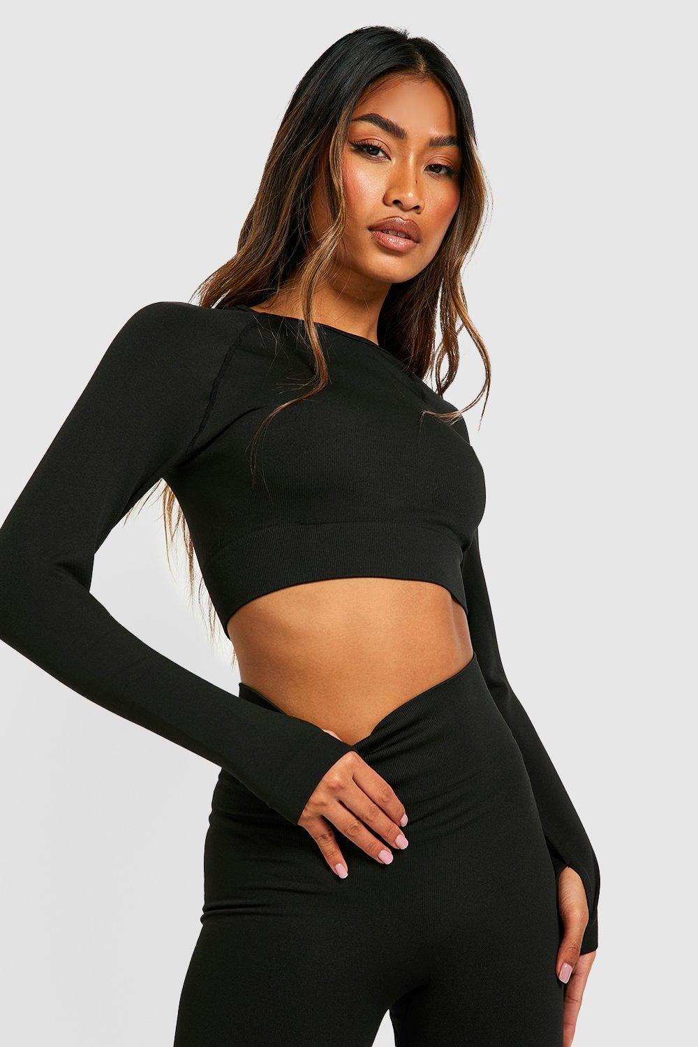 Long Sleeve Seamless Gym Set boohoo