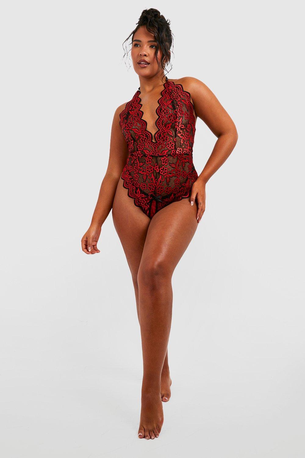 Plus Size Women Lace One-Piece Sexy Lingerie - The Little Connection