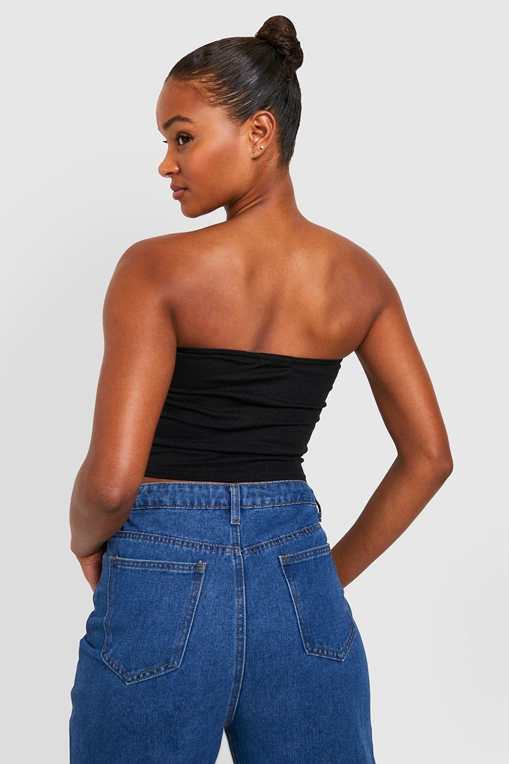 Tall Rib Bandeau Tube | boohoo USA