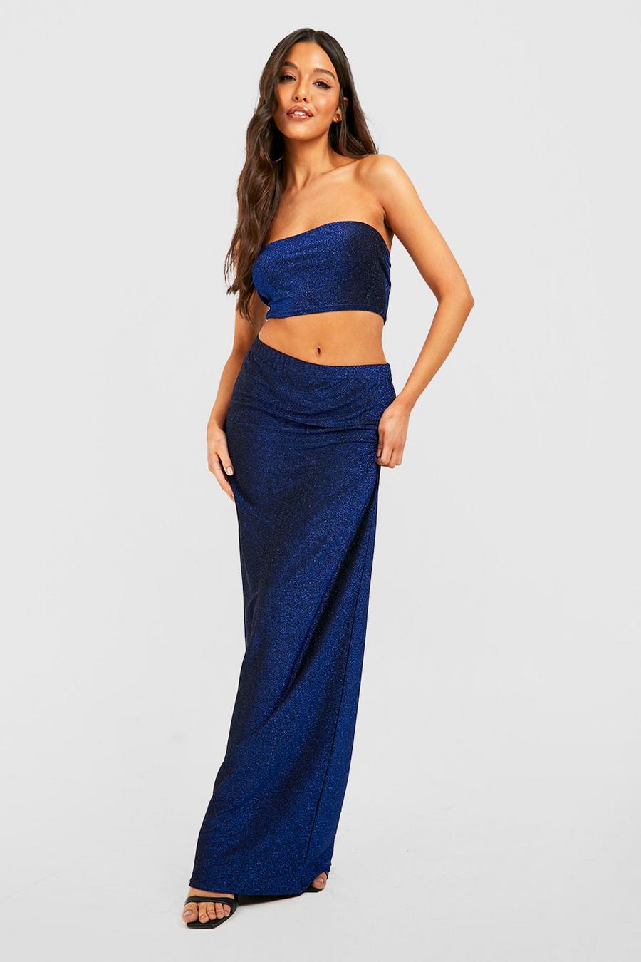 Midnight Low Rise Glitter Maxi Rok image number 1