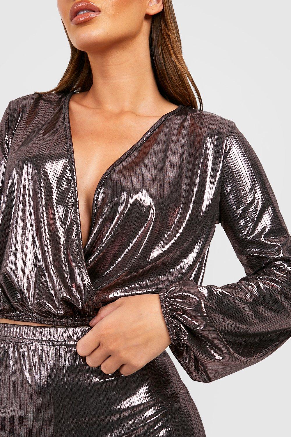 Boohoo metallic on sale