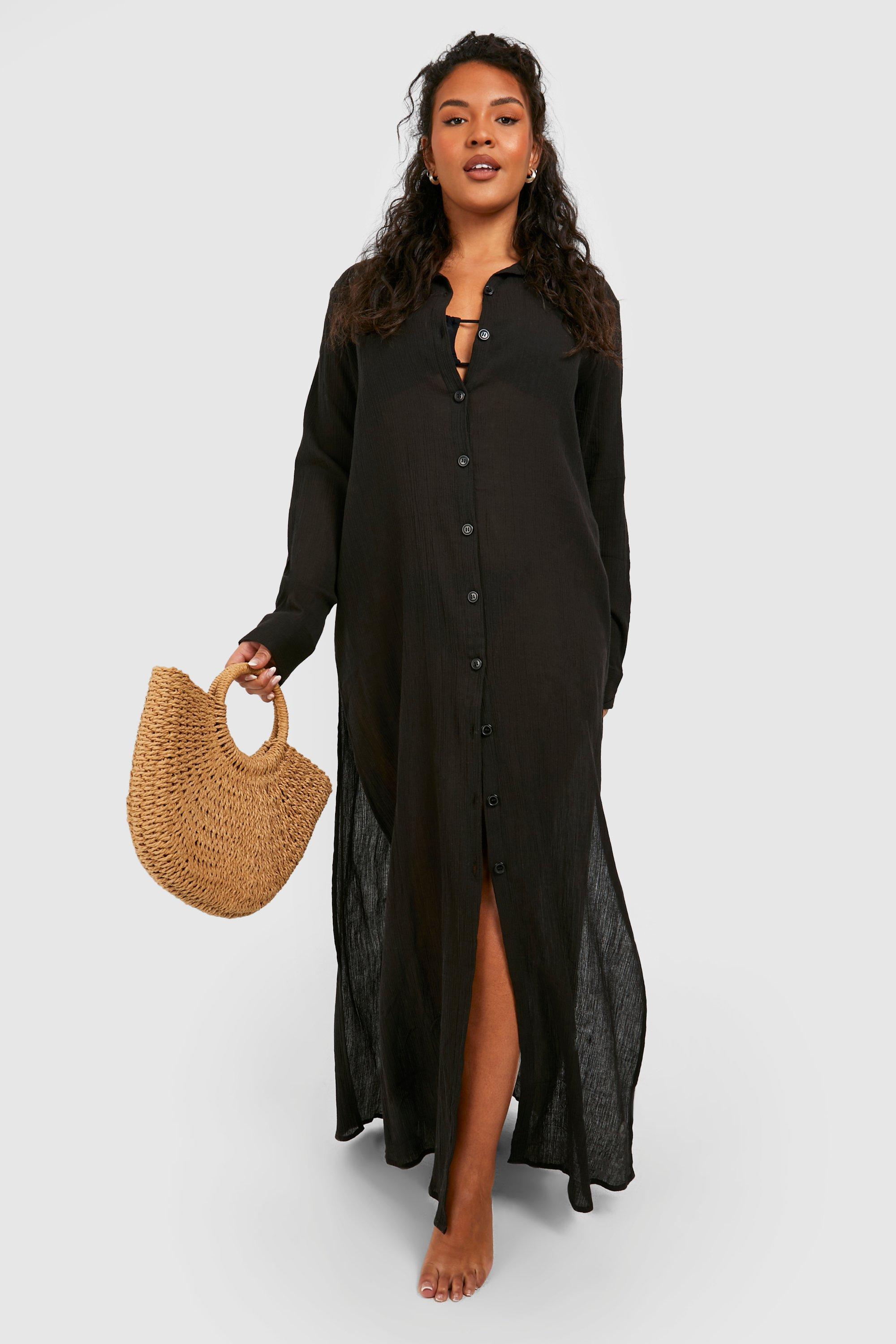 black maxi beach cover up