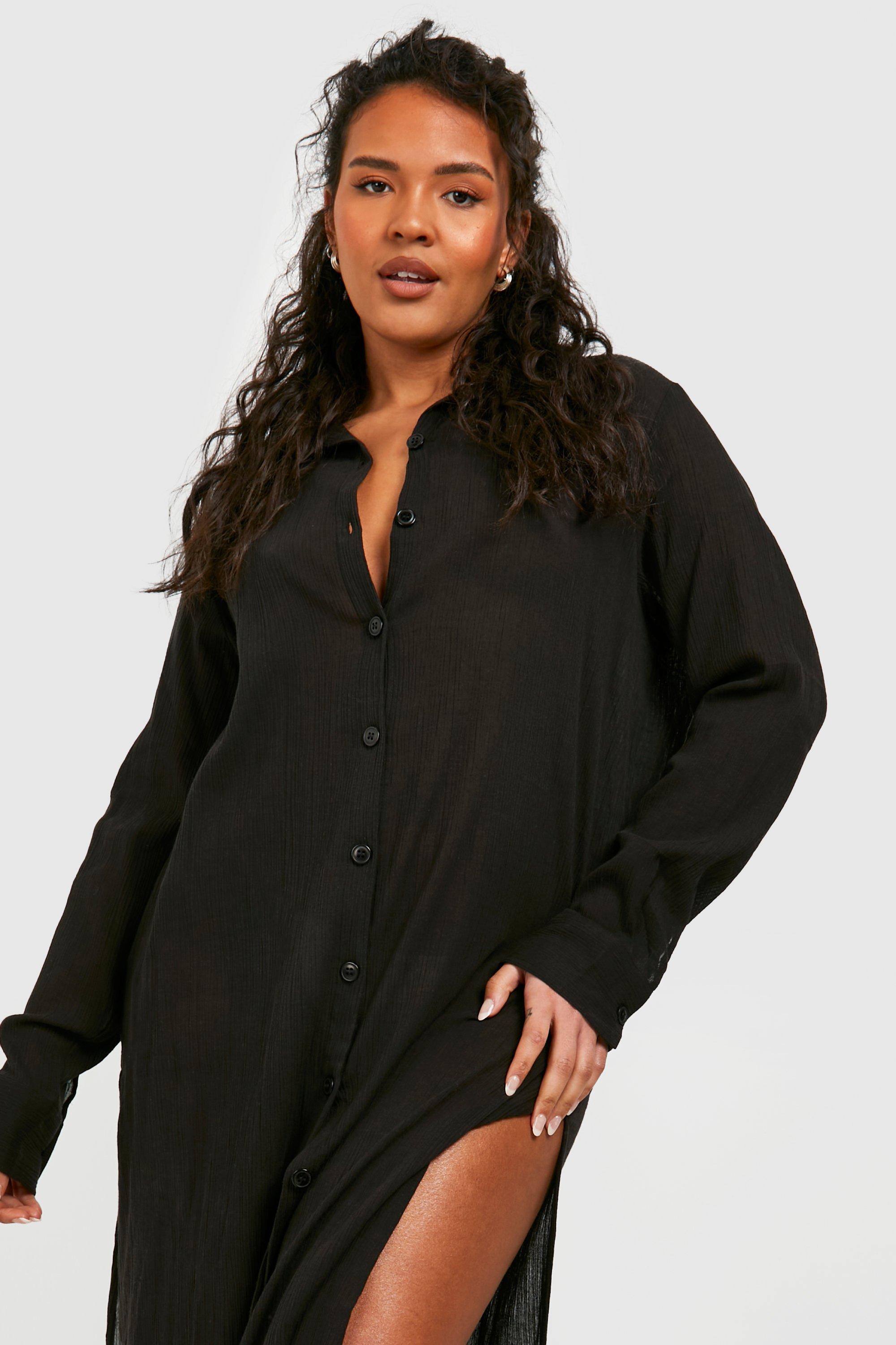 Long sleeve beach cover up plus size online