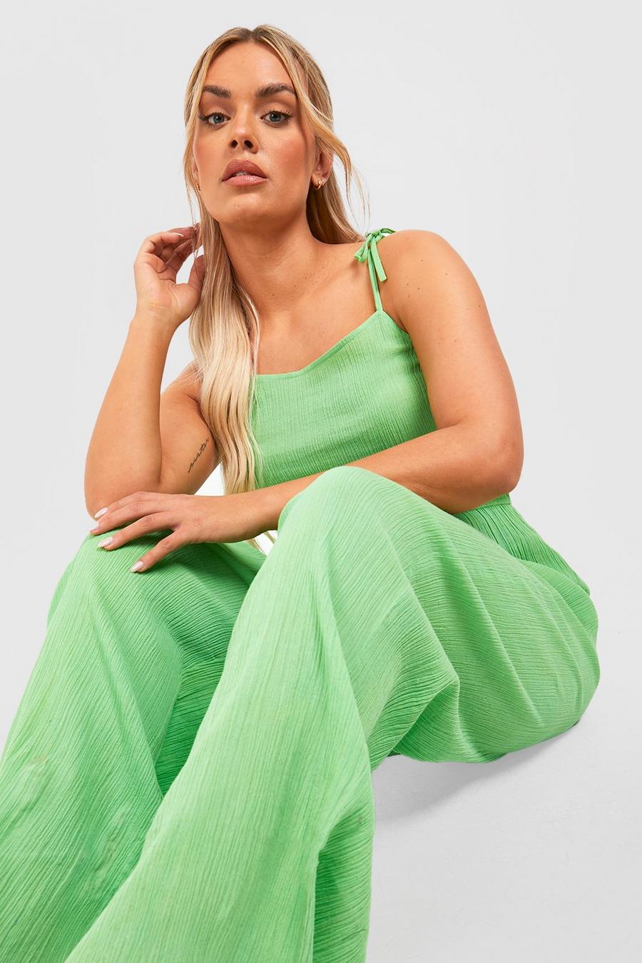 Lime Plus Cheesecloth Beach Jumpsuit