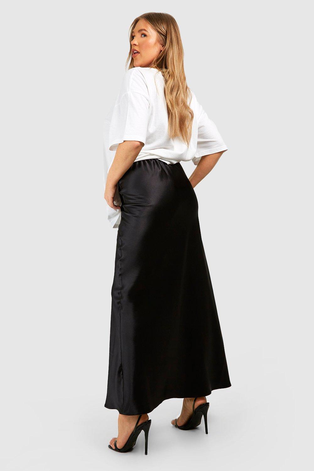 Black satin shop skirt nz