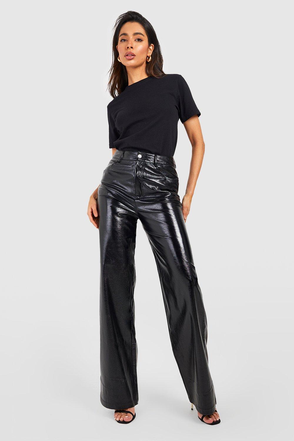 Plt Black Tie Detail Wide Leg Pants