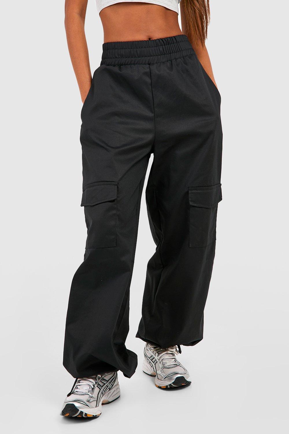 Dark Grey Tie Waist Cuffed Joggers