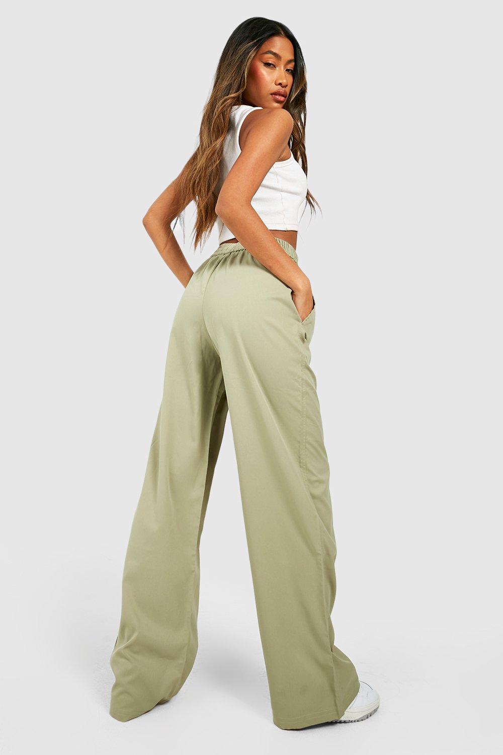 Elasticated Waist Relaxed Fit Wide Leg Pants