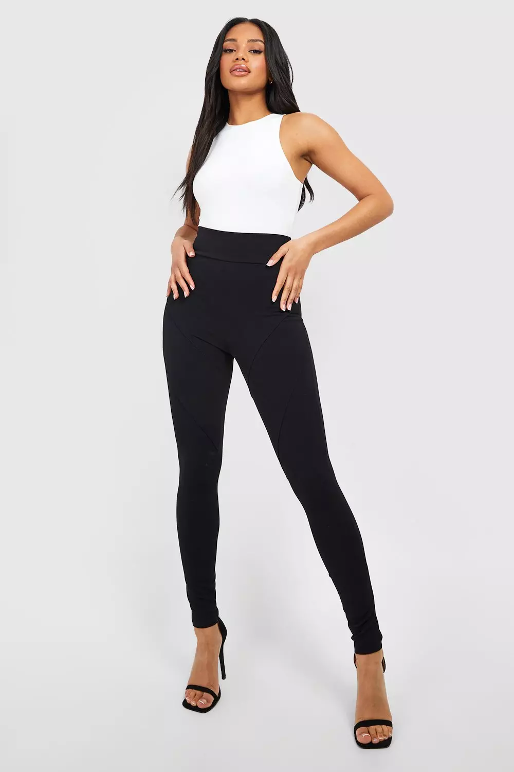Leggings, Cinched High Waisted Contoured Leggings