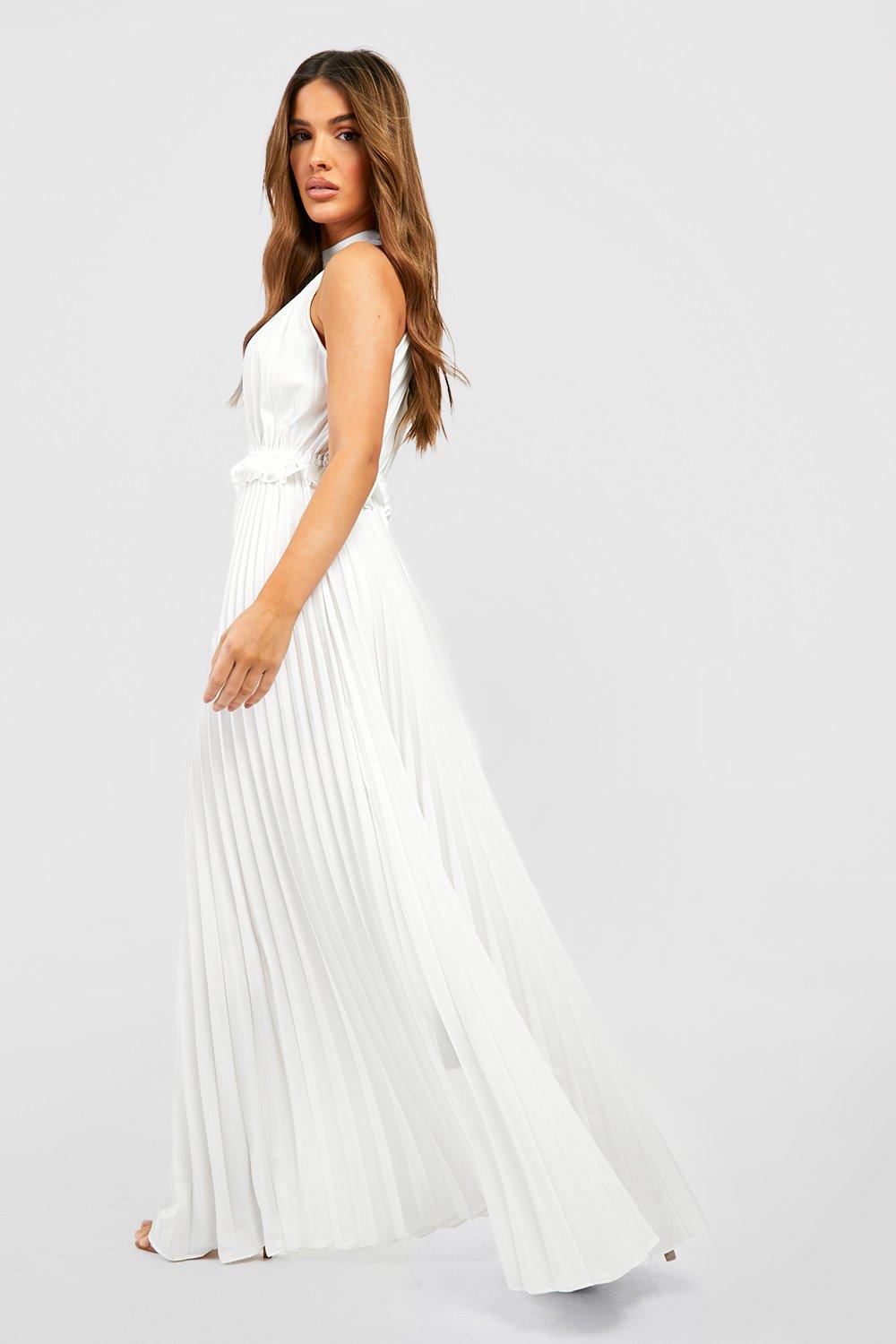 Missguided pleated cheap maxi dress