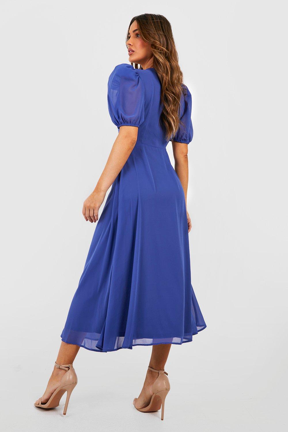 Boohoo button best sale through midi dress