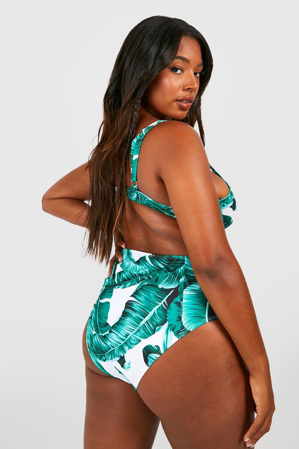 Leaf print best sale one piece swimsuit