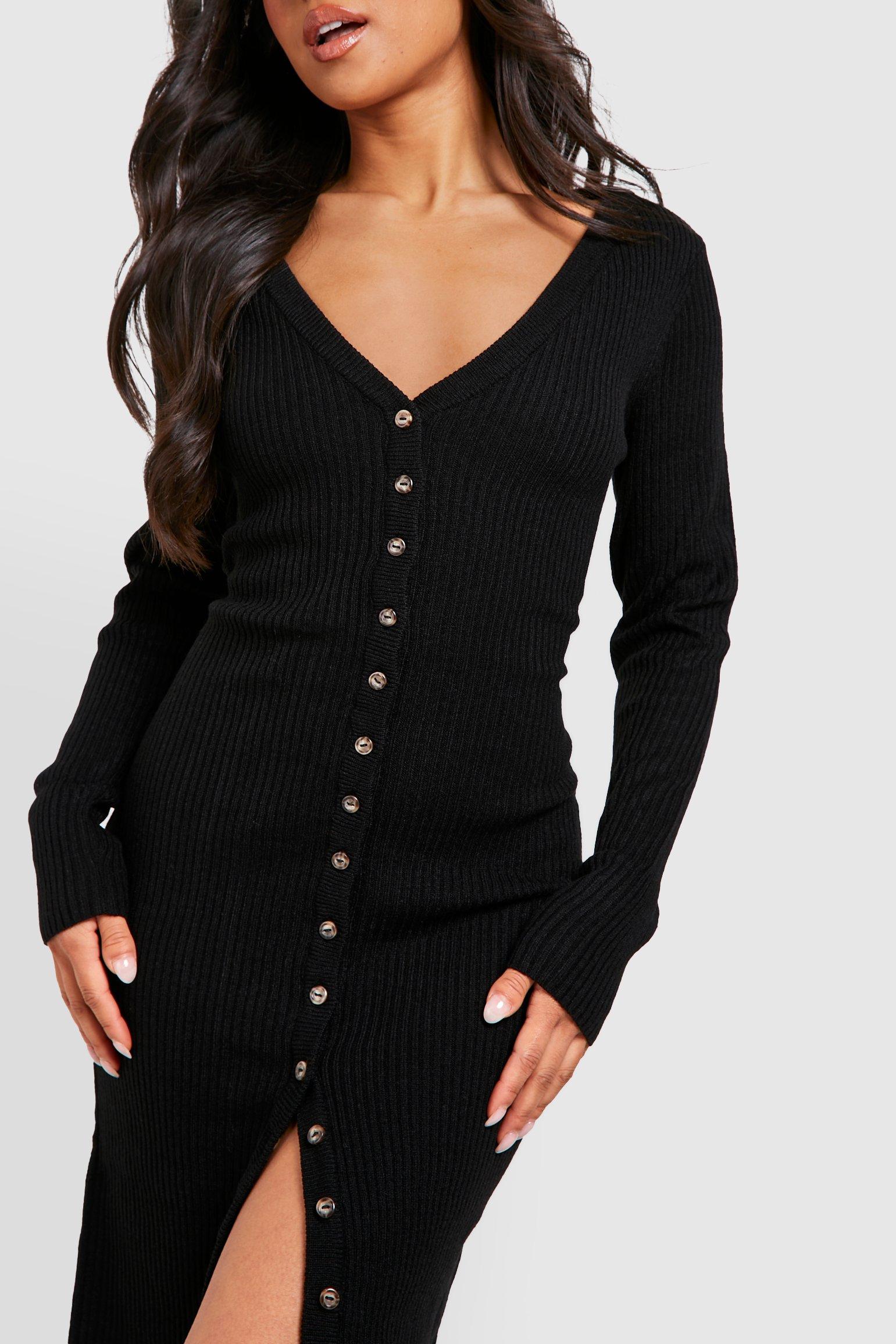 Petite Robe longue boutonnee cotelee