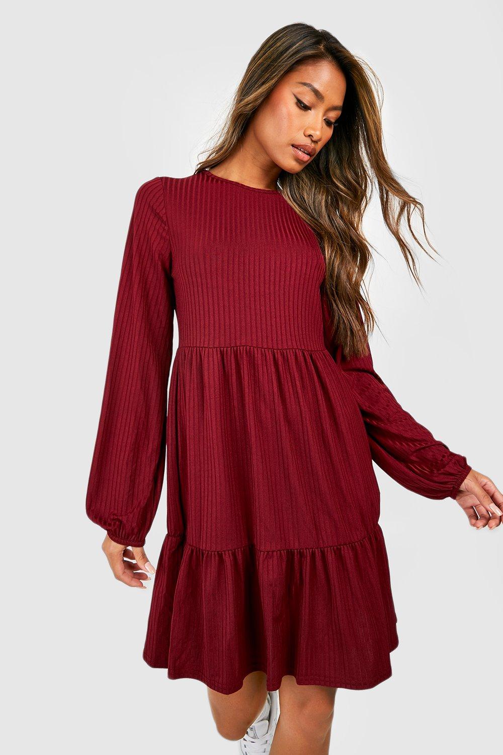 Berry long sleeve outlet dress