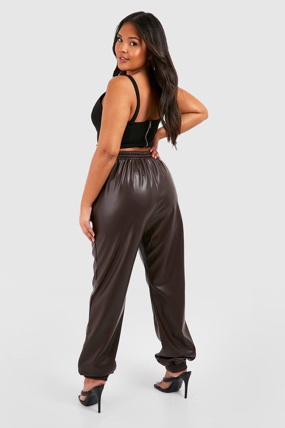 Plus size hot sale satin joggers