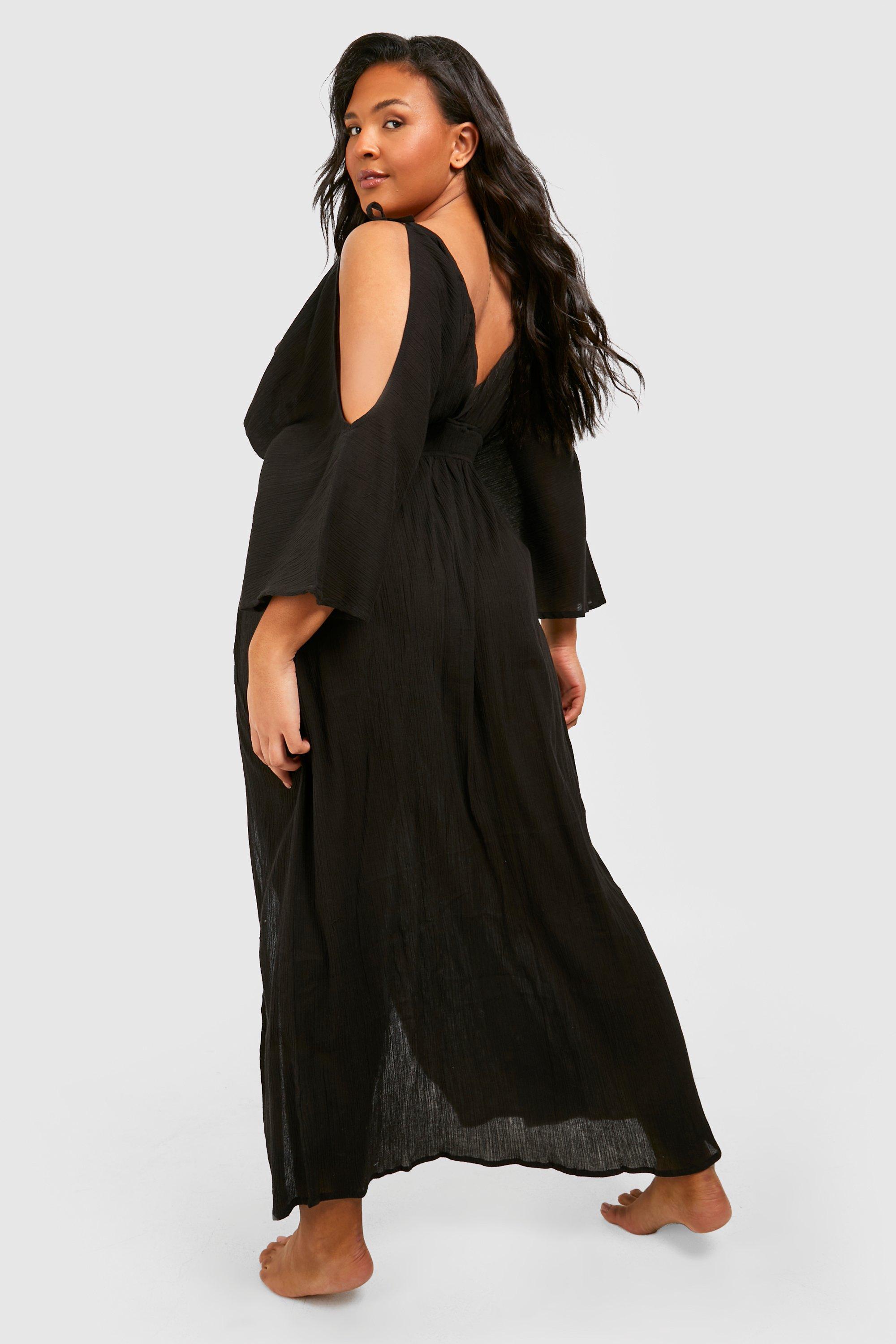 Black plus size on sale cold shoulder dress