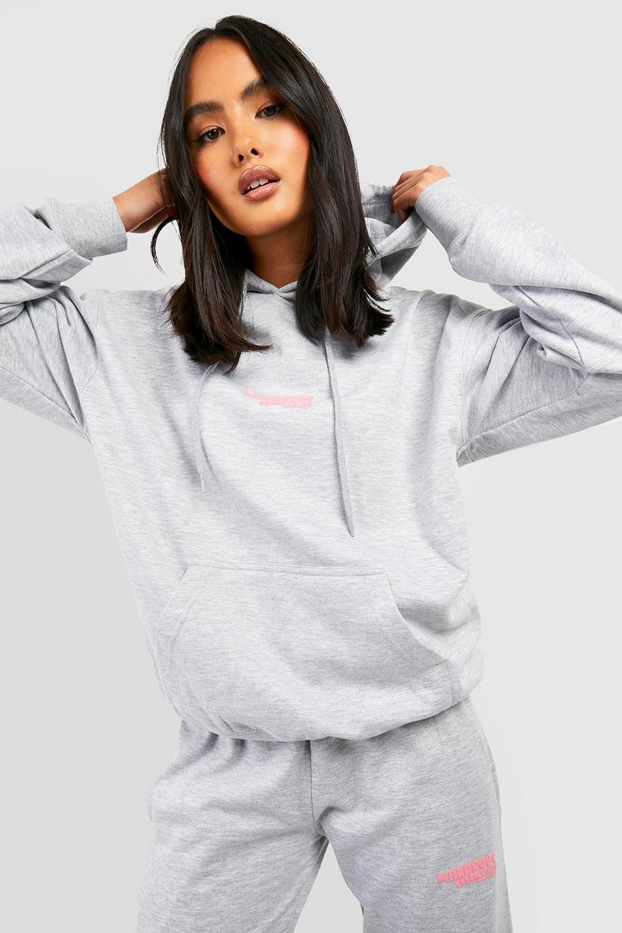 Ash grey Wardrobe Essentials Puff Print Hooded Tracksuit image number 1