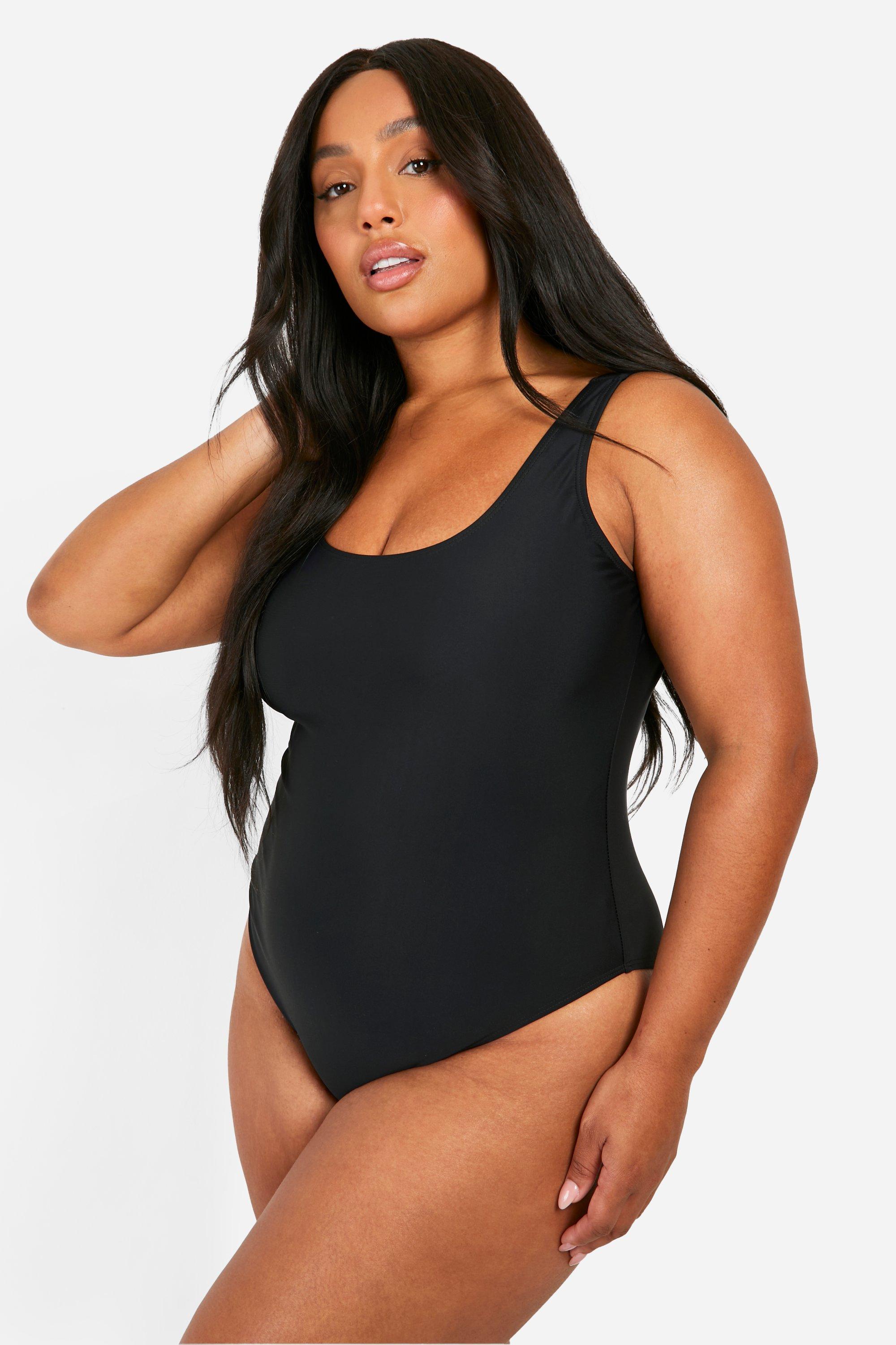 Buy Boohoo Tummy Control Plunge Tankini Bikini Set In Black