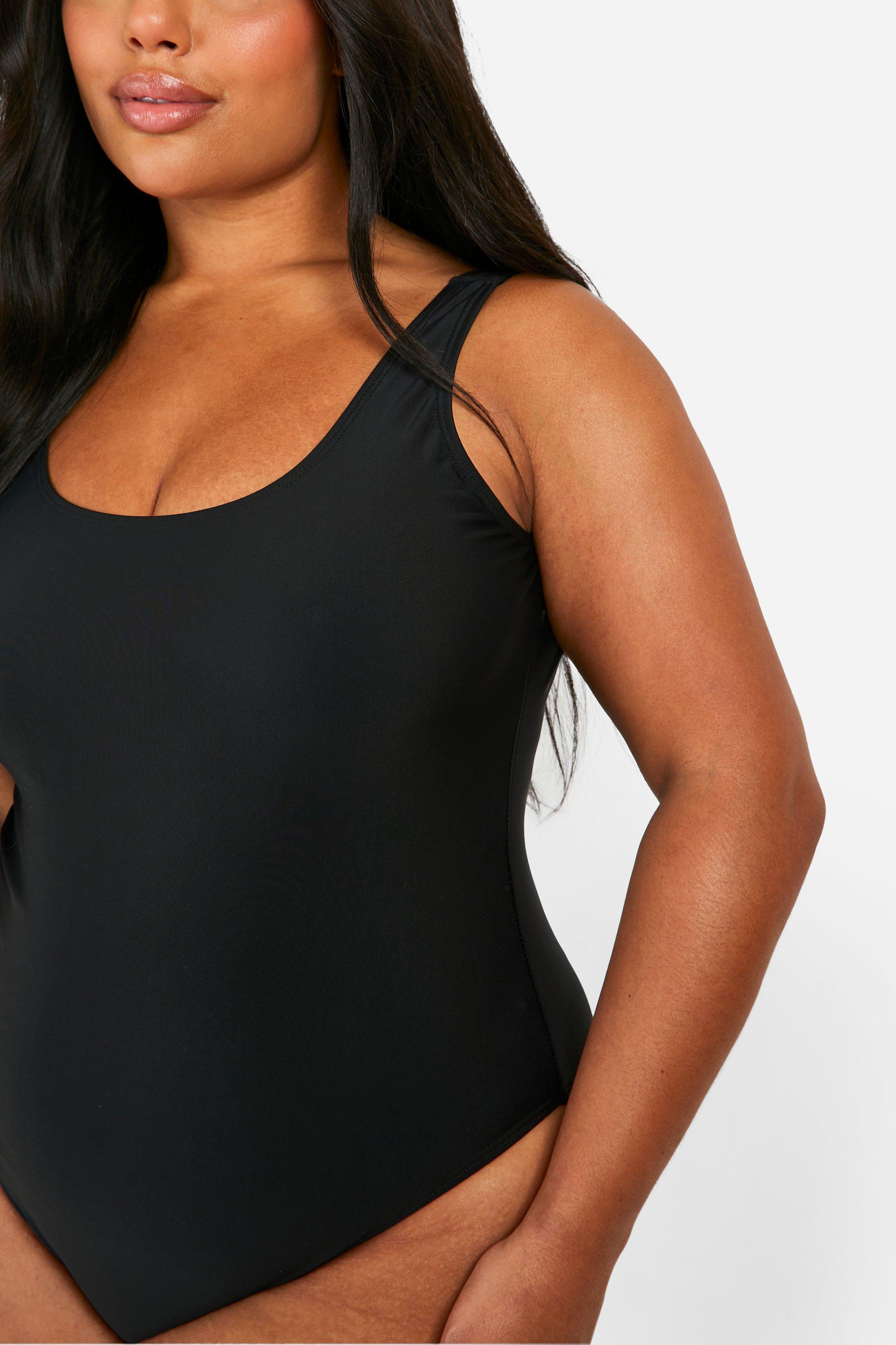 Buy Boohoo Tummy Control Plunge Tankini Bikini Set In Black