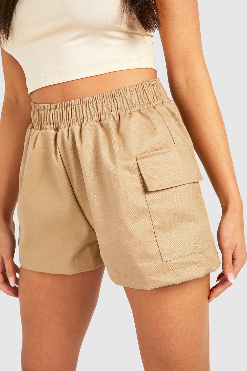 Petite Woven Elasticated Waist Cargo Short