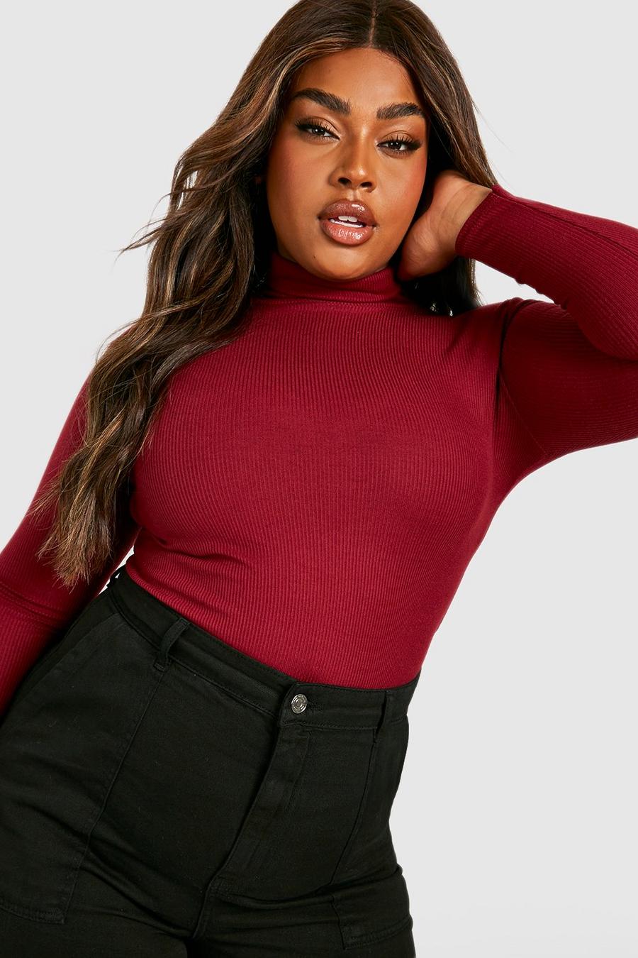 Wine Plus Roll Neck Long Sleeve Top image number 1