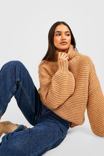 Knitted Turtleneck Sweater camel