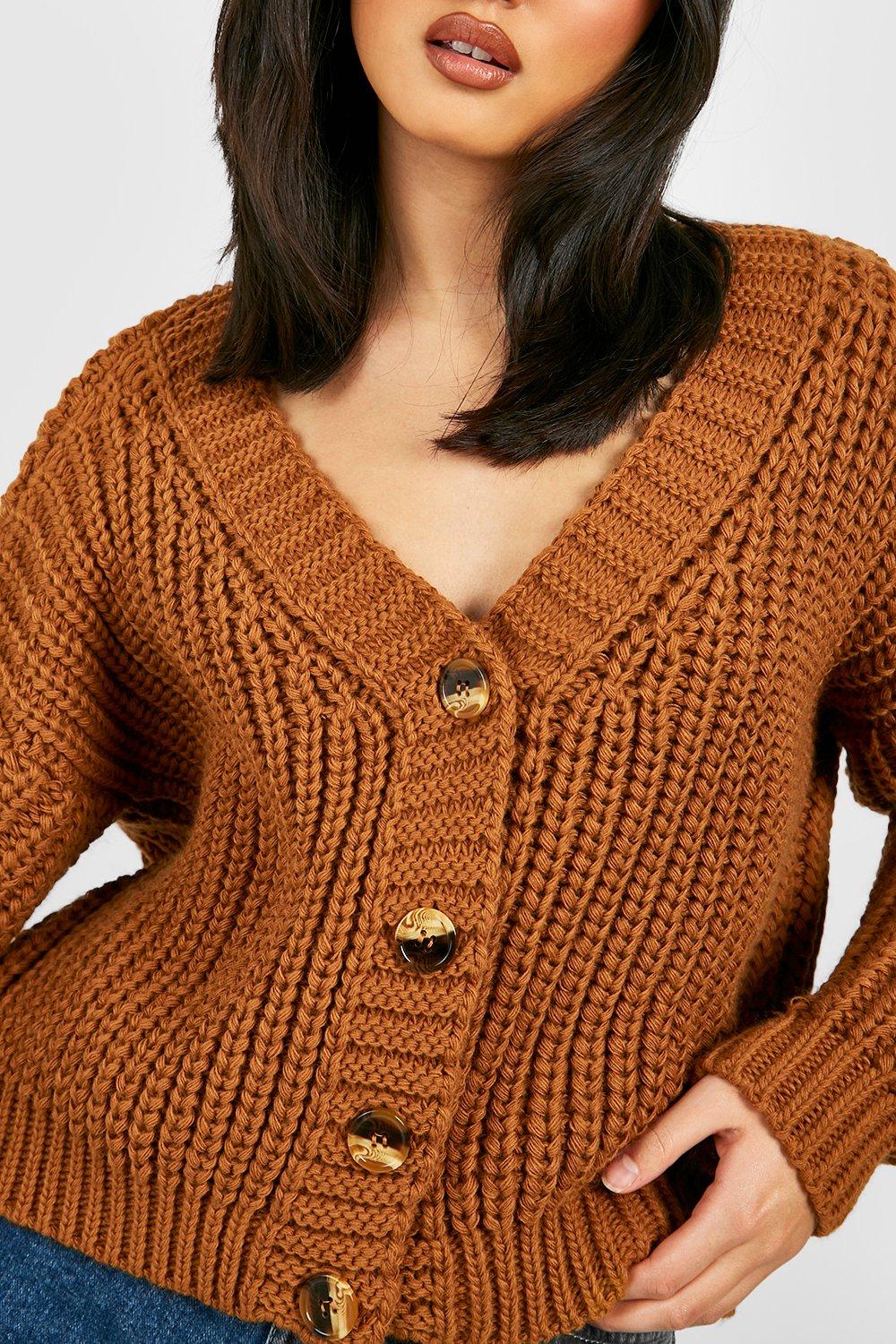 Chunky knit best sale button up cardigan