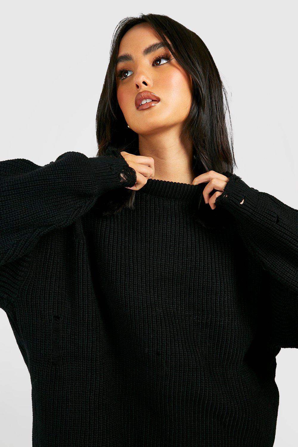 Boohoo black jumper best sale