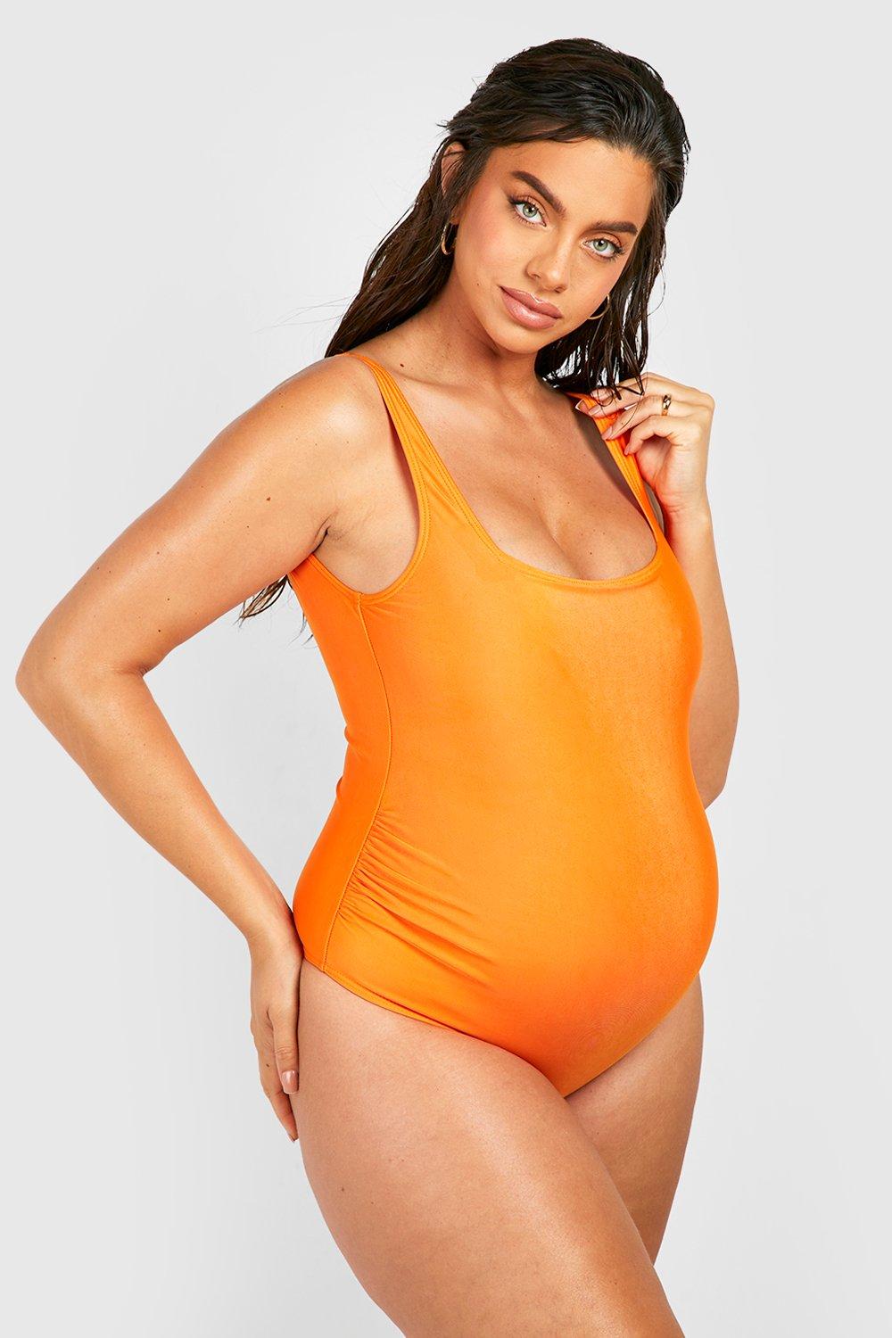 Maternity Essential Square Neck Swimsuit boohoo IE