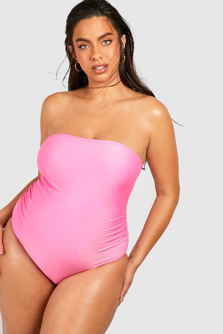Hot pink Maternity Essential Bandeau Swimsuit image number 1