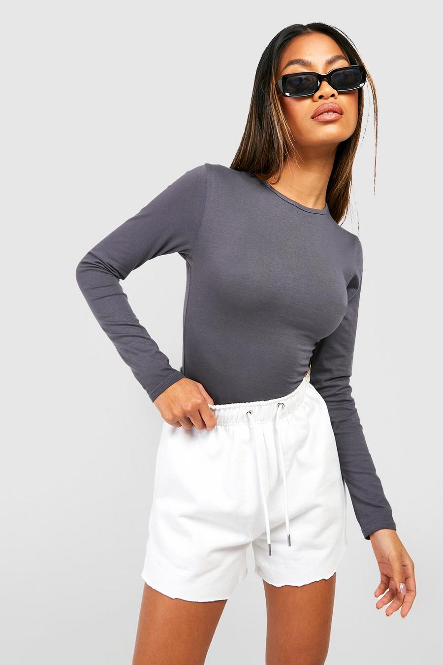 Steel Mix And Match Cotton Long Sleeve Crew Neck Bodysuit image number 1