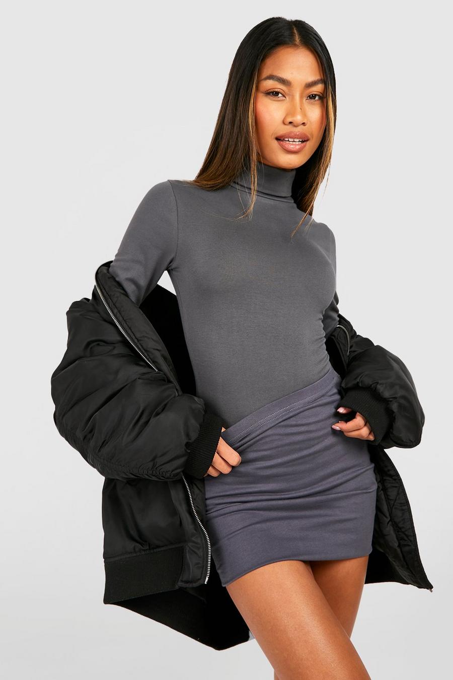 Steel Mix And Match Cotton Turtleneck Bodysuit image number 1