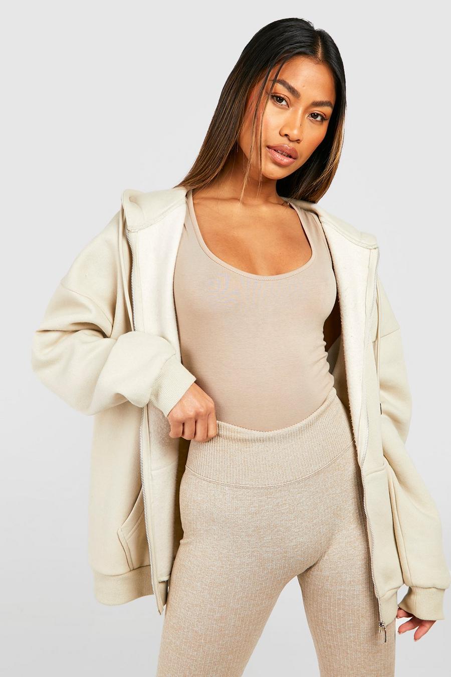 Stone beige Mix And Match Cotton Scoop Racer Back Bodysuit 