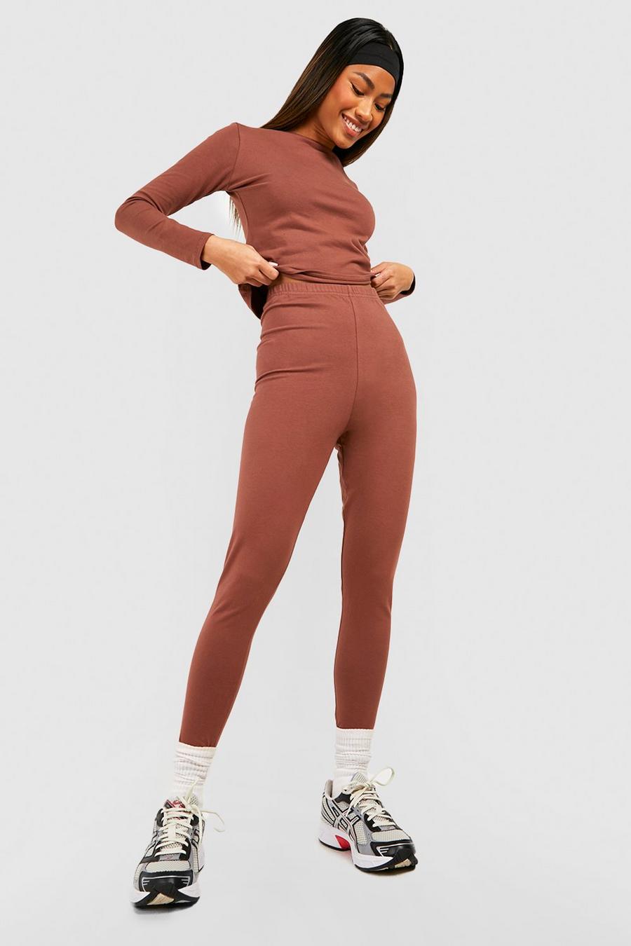 Mocha Mix And Match Cotton High Waisted Legging image number 1