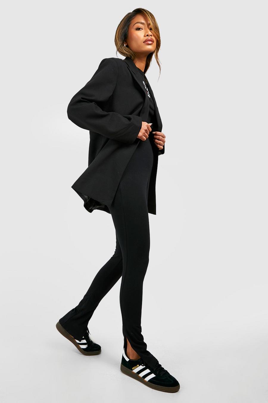 ASOS DESIGN leggings with split hem in black