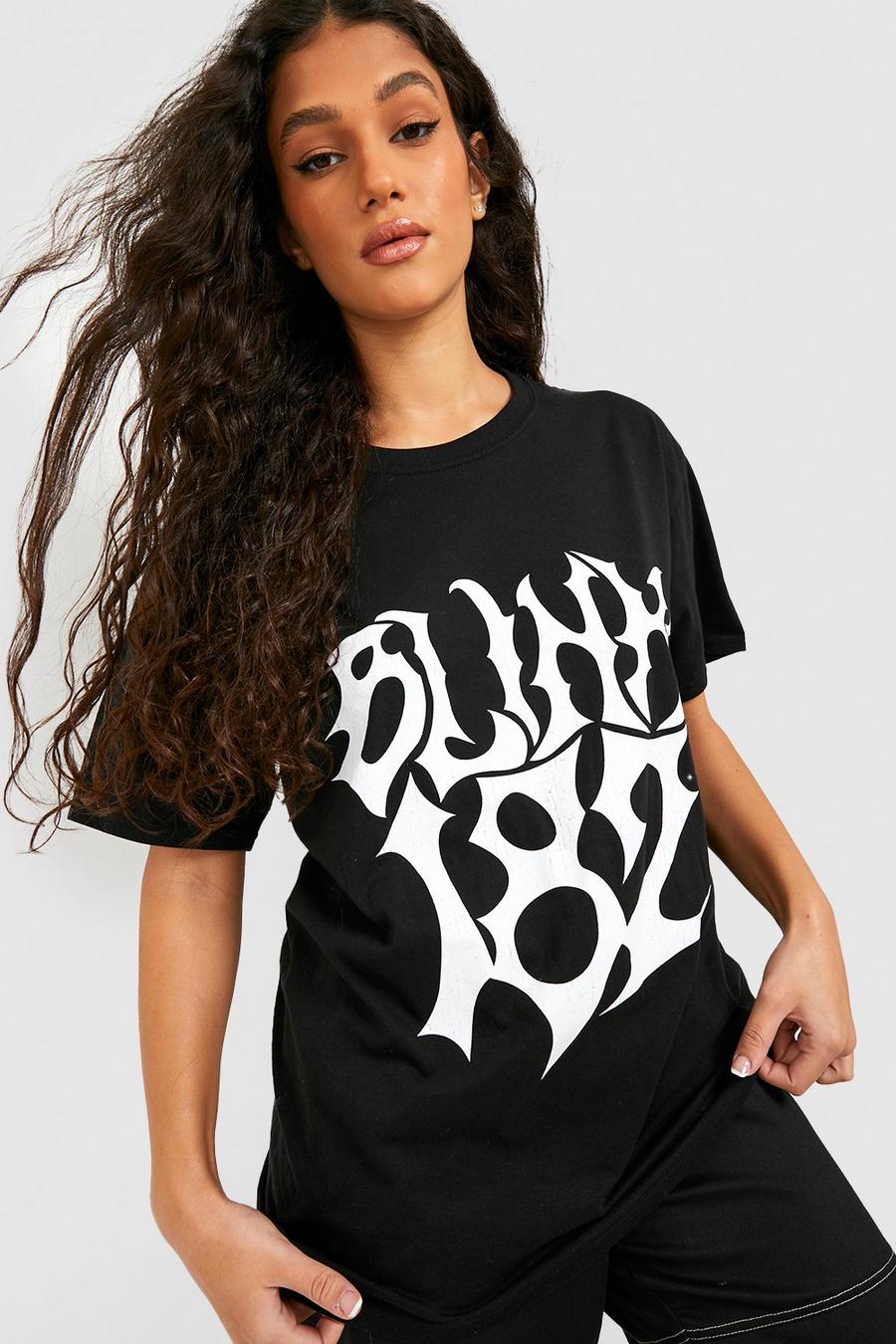 Black svart Oversized Blink 182 License T-shirt