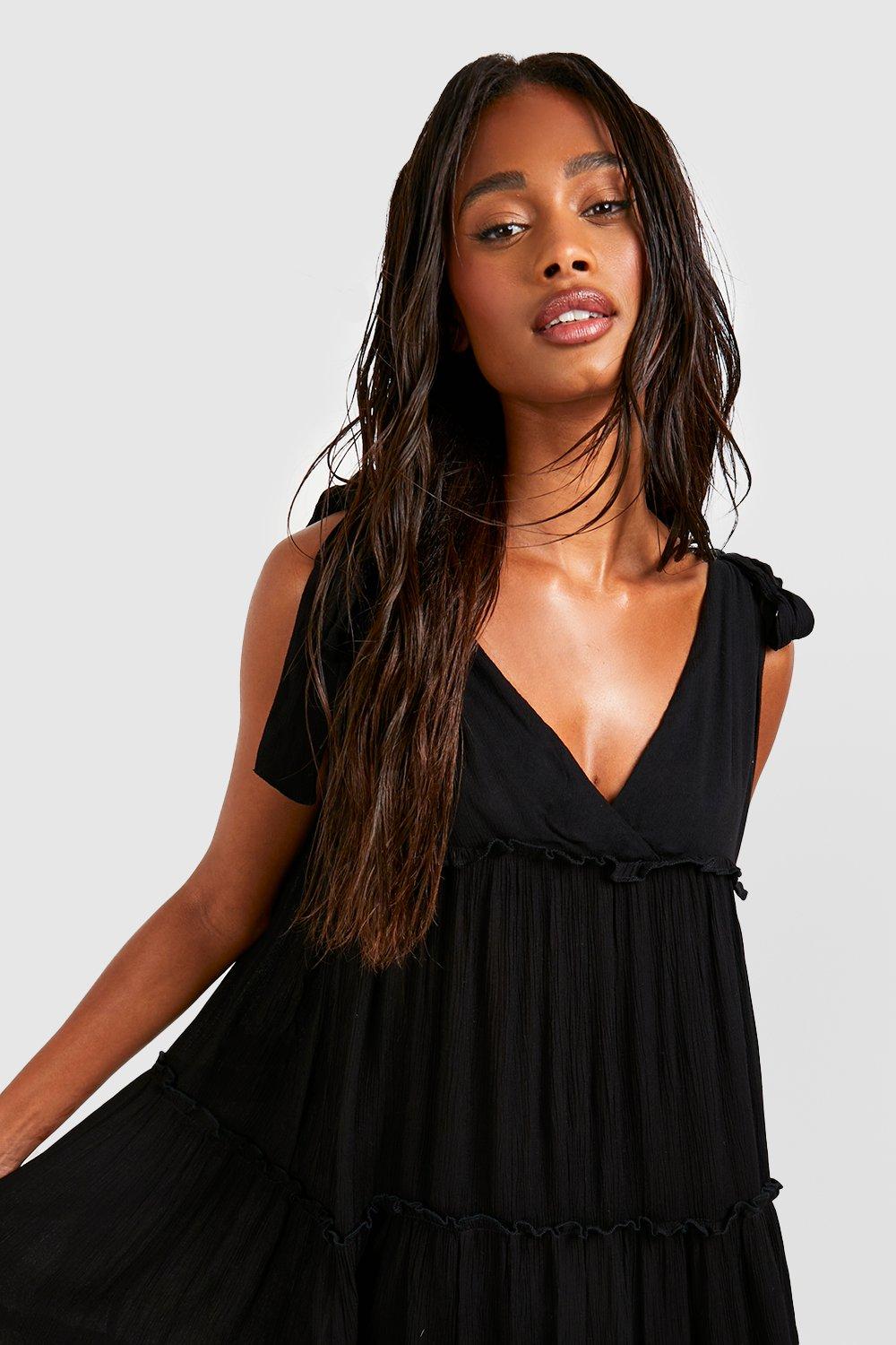 Black on sale cheesecloth dress