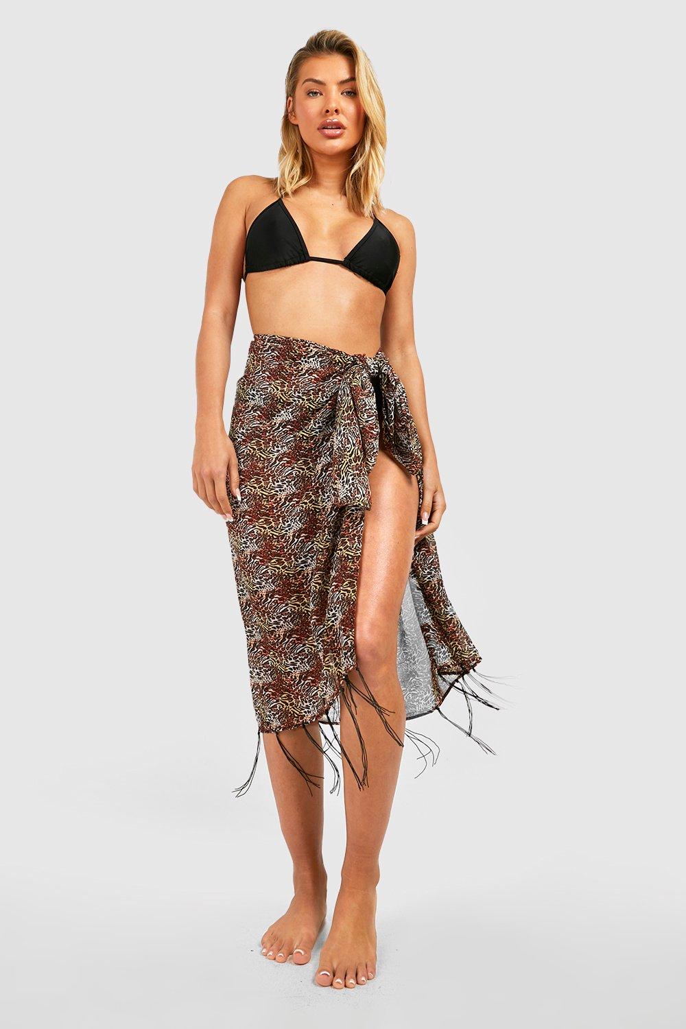 Golden Hour Tassle Design Crop Bra Top & High Waisted Midi Skirt